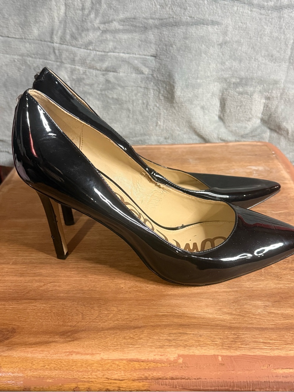 Sam Edelman Black Patent Pointed-Toe High Heels
